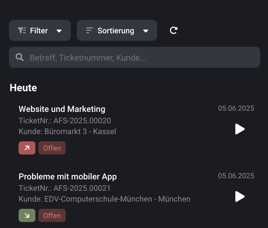 afs ticketsystem ticket uebersicht