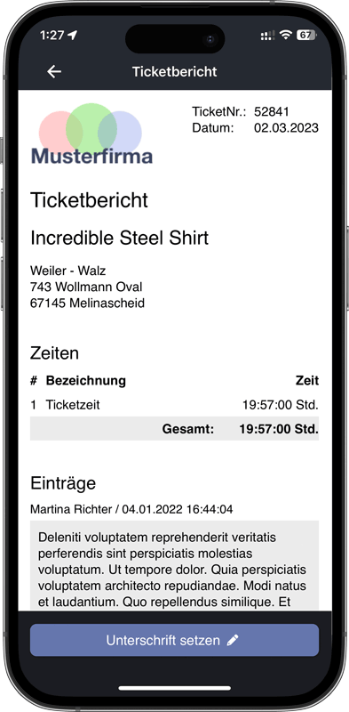 ticketsystem mobile ios android