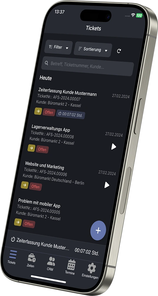 ticketsystem mobile ios android